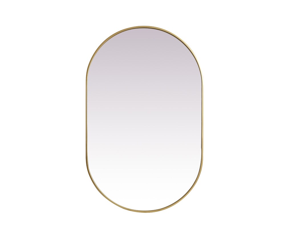 Elegant Furniture & Lighting - Asha Metal Frame Oval Mirror 30x48 Inch in Brass - MR2A3048BRS veiw 1