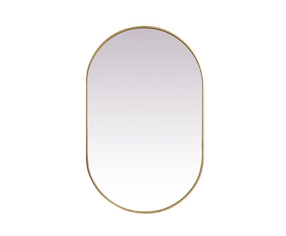 Elegant Furniture & Lighting - Asha Metal Frame Oval Mirror 30x48 Inch in Brass - MR2A3048BRS veiw 1