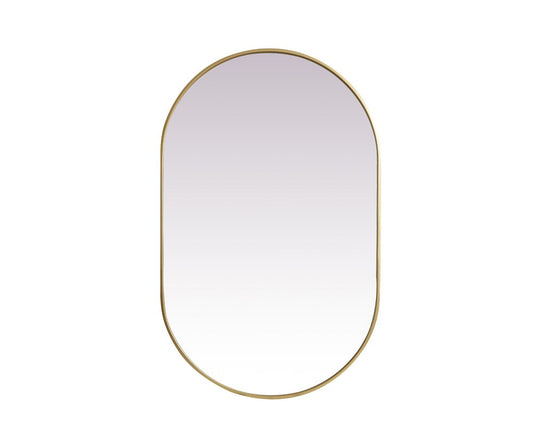Elegant Furniture & Lighting - Asha Metal Frame Oval Mirror 30x48 Inch in Brass - MR2A3048BRS veiw 1