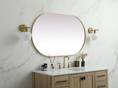 Elegant Furniture & Lighting - Asha Metal Frame Oval Mirror 30x48 Inch in Brass - MR2A3048BRS veiw 3