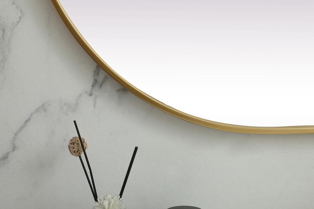 Elegant Furniture & Lighting - Asha Metal Frame Oval Mirror 30x48 Inch in Brass - MR2A3048BRS veiw 6