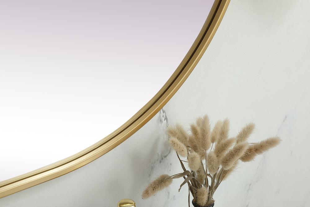 Elegant Furniture & Lighting - Asha Metal Frame Oval Mirror 30x48 Inch in Brass - MR2A3048BRS veiw 7