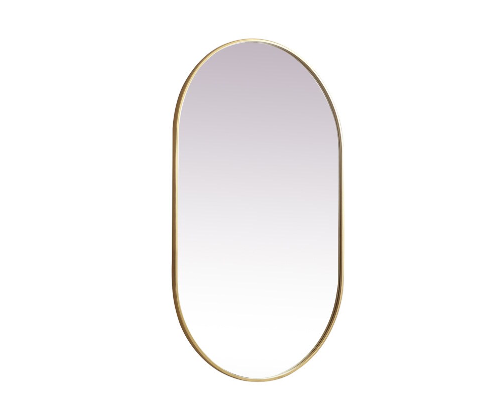 Elegant Furniture & Lighting - Asha Metal Frame Oval Mirror 30x48 Inch in Brass - MR2A3048BRS veiw 8