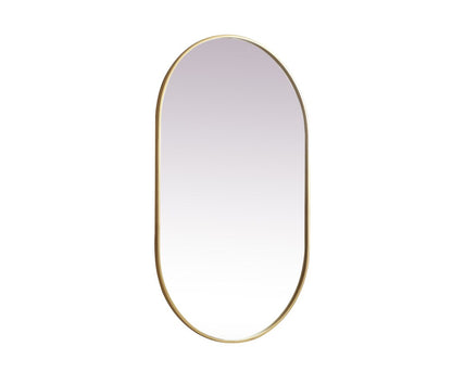 Elegant Furniture & Lighting - Asha Metal Frame Oval Mirror 30x48 Inch in Brass - MR2A3048BRS veiw 8