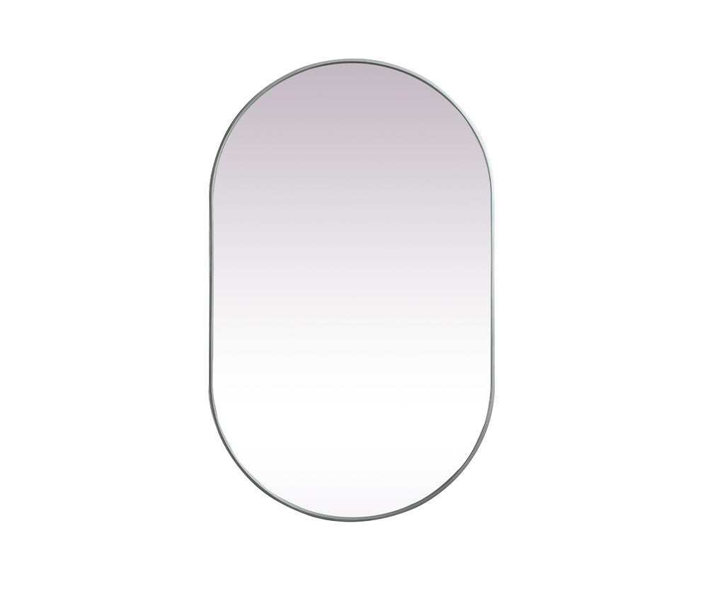 Elegant Furniture & Lighting - Asha Metal Frame Oval Mirror 30x48 Inch in Silver - MR2A3048SIL veiw 1