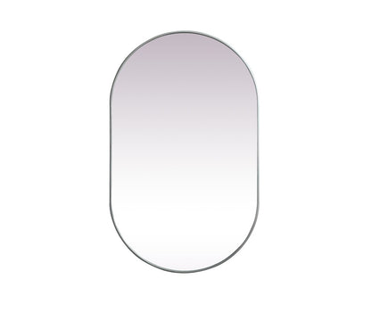 Elegant Furniture & Lighting - Asha Metal Frame Oval Mirror 30x48 Inch in Silver - MR2A3048SIL veiw 1