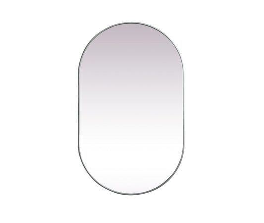 Elegant Furniture & Lighting - Asha Metal Frame Oval Mirror 30x48 Inch in Silver - MR2A3048SIL veiw 1