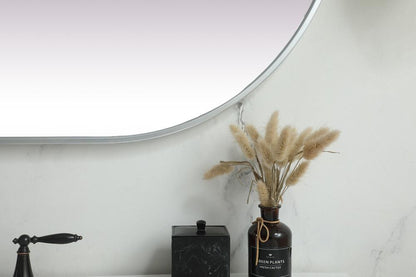 Elegant Furniture & Lighting - Asha Metal Frame Oval Mirror 30x48 Inch in Silver - MR2A3048SIL veiw 6