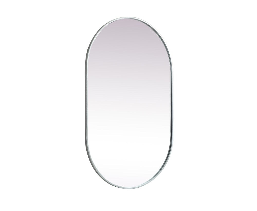 Elegant Furniture & Lighting - Asha Metal Frame Oval Mirror 30x48 Inch in Silver - MR2A3048SIL veiw 8