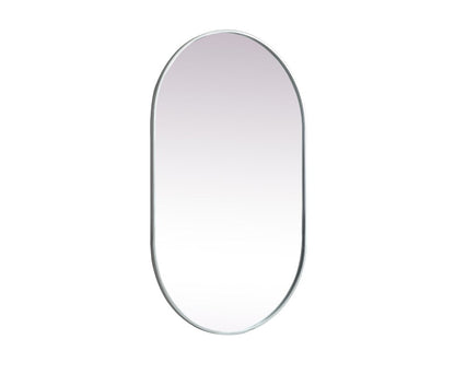 Elegant Furniture & Lighting - Asha Metal Frame Oval Mirror 30x48 Inch in Silver - MR2A3048SIL veiw 8