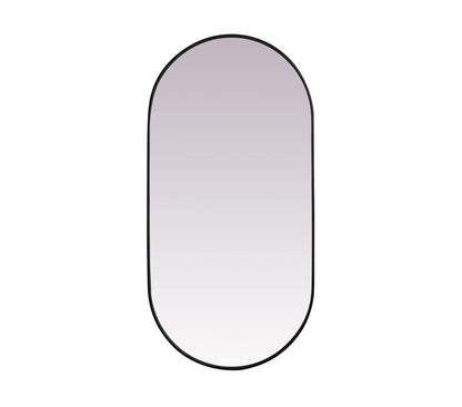 Elegant Furniture & Lighting - Asha Metal Frame Oval Mirror 30x60 Inch in Black - MR2A3060BLK veiw 1