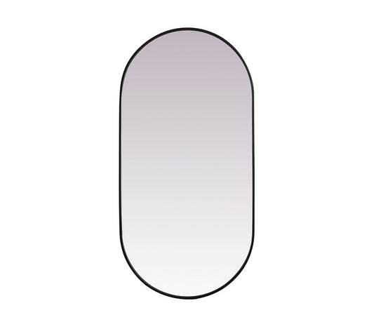 Elegant Furniture & Lighting - Asha Metal Frame Oval Mirror 30x60 Inch in Black - MR2A3060BLK veiw 1