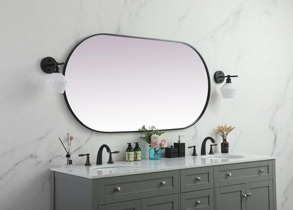 Elegant Furniture & Lighting - Asha Metal Frame Oval Mirror 30x60 Inch in Black - MR2A3060BLK veiw 5