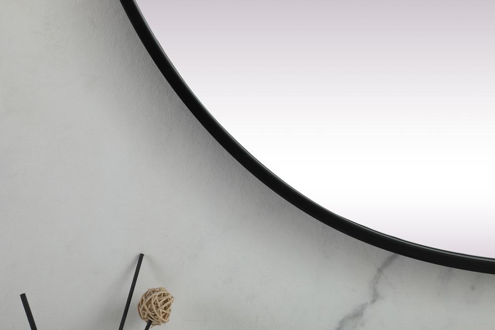 Elegant Furniture & Lighting - Asha Metal Frame Oval Mirror 30x60 Inch in Black - MR2A3060BLK veiw 6