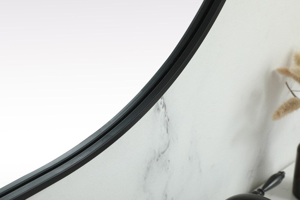 Elegant Furniture & Lighting - Asha Metal Frame Oval Mirror 30x60 Inch in Black - MR2A3060BLK veiw 7