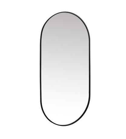 Elegant Furniture & Lighting - Asha Metal Frame Oval Mirror 30x60 Inch in Black - MR2A3060BLK veiw 8