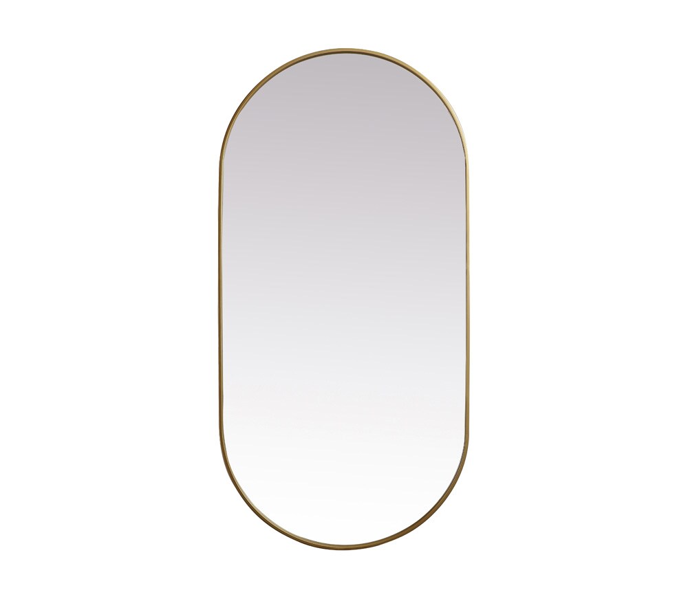 Elegant Furniture & Lighting - Asha Metal Frame Oval Mirror 30x60 Inch in Brass - MR2A3060BRS veiw 1
