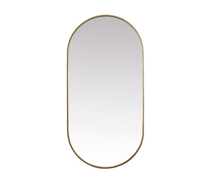 Elegant Furniture & Lighting - Asha Metal Frame Oval Mirror 30x60 Inch in Brass - MR2A3060BRS veiw 1