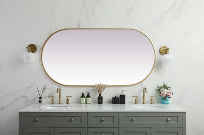 Elegant Furniture & Lighting - Asha Metal Frame Oval Mirror 30x60 Inch in Brass - MR2A3060BRS veiw 4