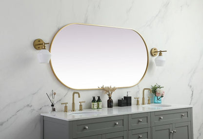Elegant Furniture & Lighting - Asha Metal Frame Oval Mirror 30x60 Inch in Brass - MR2A3060BRS veiw 5