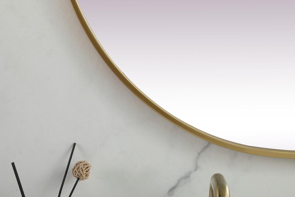 Elegant Furniture & Lighting - Asha Metal Frame Oval Mirror 30x60 Inch in Brass - MR2A3060BRS veiw 6
