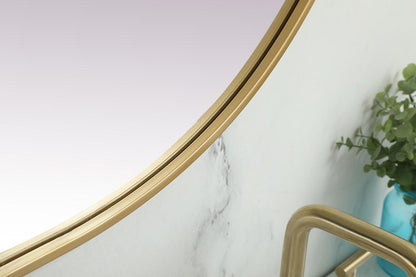 Elegant Furniture & Lighting - Asha Metal Frame Oval Mirror 30x60 Inch in Brass - MR2A3060BRS veiw 7