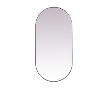 Elegant Furniture & Lighting - Asha Metal Frame Oval Mirror 30x60 Inch in Silver - MR2A3060SIL veiw 1