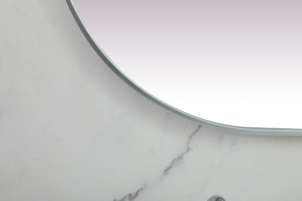 Elegant Furniture & Lighting - Asha Metal Frame Oval Mirror 30x60 Inch in Silver - MR2A3060SIL veiw 6