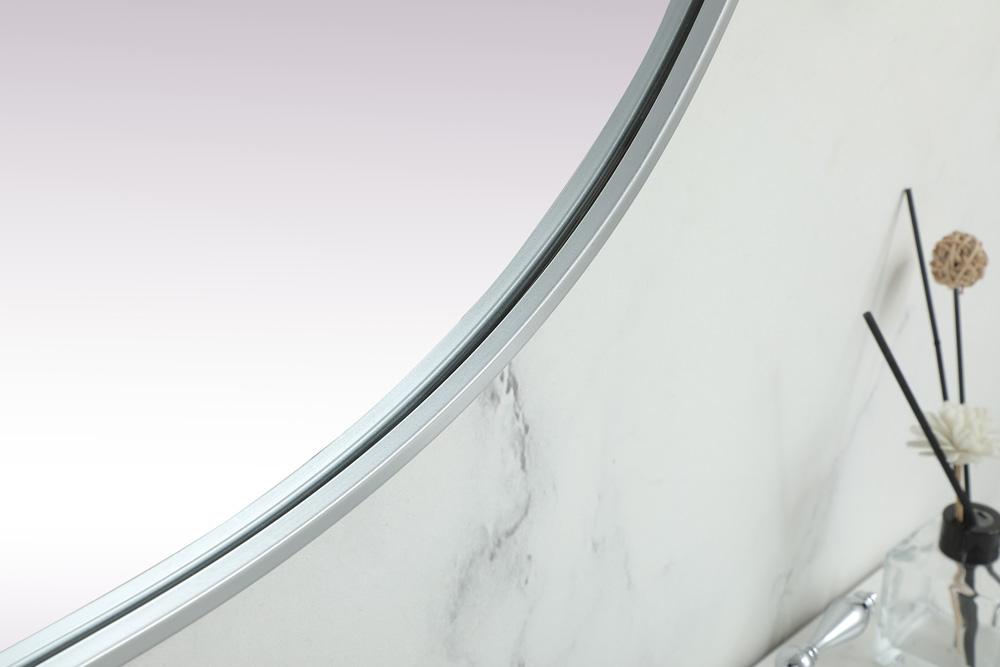 Elegant Furniture & Lighting - Asha Metal Frame Oval Mirror 30x60 Inch in Silver - MR2A3060SIL veiw 7