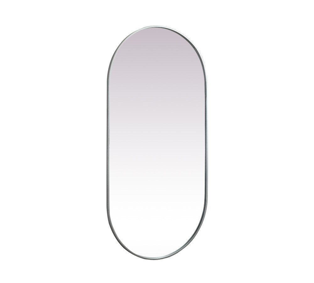 Elegant Furniture & Lighting - Asha Metal Frame Oval Mirror 30x60 Inch in Silver - MR2A3060SIL veiw 8
