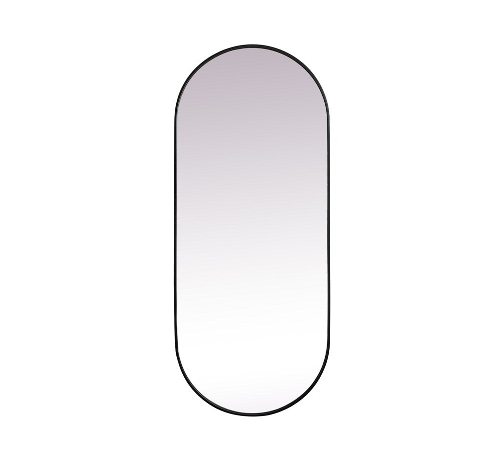Elegant Furniture & Lighting - Asha Metal Frame Oval Mirror 30x72 Inch in Black - MR2A3072BLK veiw 1