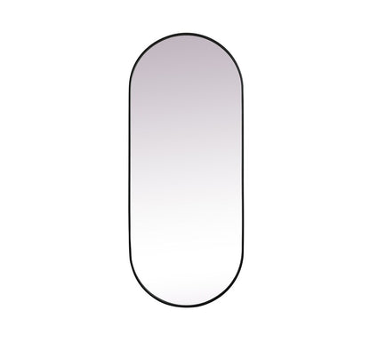 Elegant Furniture & Lighting - Asha Metal Frame Oval Mirror 30x72 Inch in Black - MR2A3072BLK veiw 1