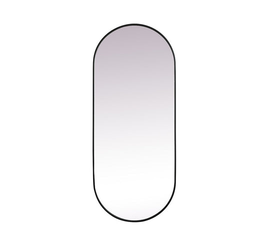 Elegant Furniture & Lighting - Asha Metal Frame Oval Mirror 30x72 Inch in Black - MR2A3072BLK veiw 1