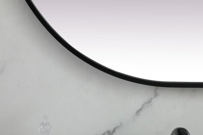 Elegant Furniture & Lighting - Asha Metal Frame Oval Mirror 30x72 Inch in Black - MR2A3072BLK veiw 6