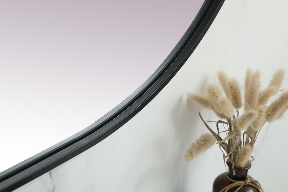 Elegant Furniture & Lighting - Asha Metal Frame Oval Mirror 30x72 Inch in Black - MR2A3072BLK veiw 7