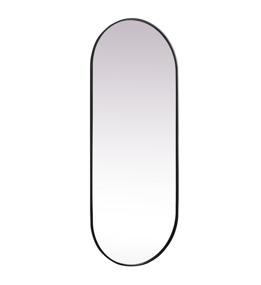 Elegant Furniture & Lighting - Asha Metal Frame Oval Mirror 30x72 Inch in Black - MR2A3072BLK veiw 8