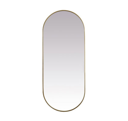 Elegant Furniture & Lighting - Asha Metal Frame Oval Mirror 30x72 Inch in Brass - MR2A3072BRS veiw 1