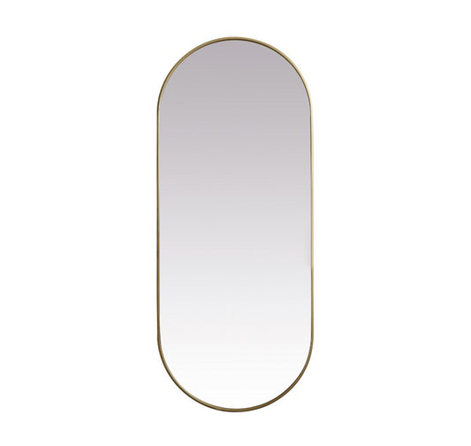 Elegant Furniture & Lighting - Asha Metal Frame Oval Mirror 30x72 Inch in Brass - MR2A3072BRS veiw 1