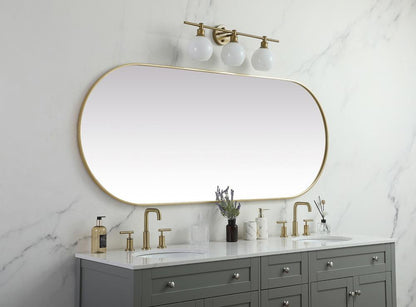 Elegant Furniture & Lighting - Asha Metal Frame Oval Mirror 30x72 Inch in Brass - MR2A3072BRS veiw 5
