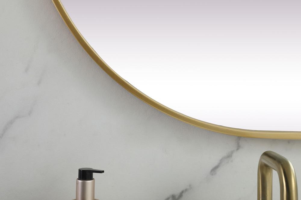 Elegant Furniture & Lighting - Asha Metal Frame Oval Mirror 30x72 Inch in Brass - MR2A3072BRS veiw 6