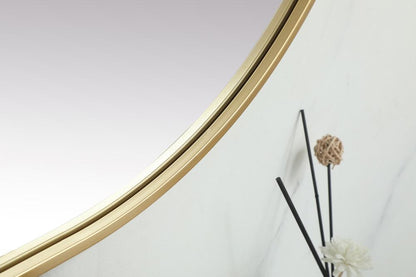 Elegant Furniture & Lighting - Asha Metal Frame Oval Mirror 30x72 Inch in Brass - MR2A3072BRS veiw 7