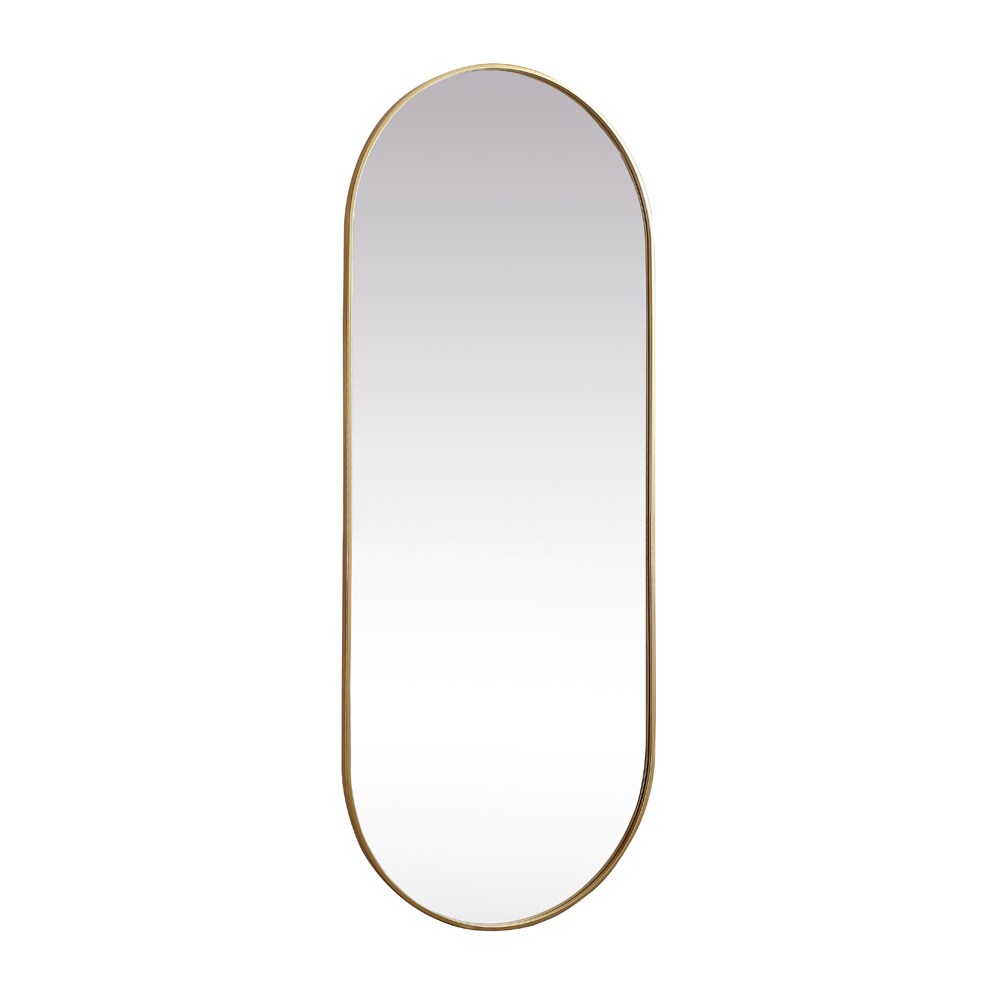 Elegant Furniture & Lighting - Asha Metal Frame Oval Mirror 30x72 Inch in Brass - MR2A3072BRS veiw 8