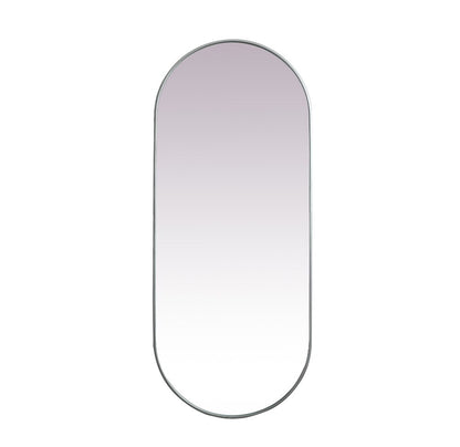 Elegant Furniture & Lighting - Asha Metal Frame Oval Mirror 30x72 Inch in Silver - MR2A3072SIL veiw 1
