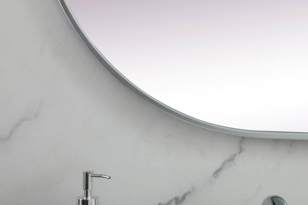 Elegant Furniture & Lighting - Asha Metal Frame Oval Mirror 30x72 Inch in Silver - MR2A3072SIL veiw 6