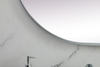 Elegant Furniture & Lighting - Asha Metal Frame Oval Mirror 30x72 Inch in Silver - MR2A3072SIL veiw 6