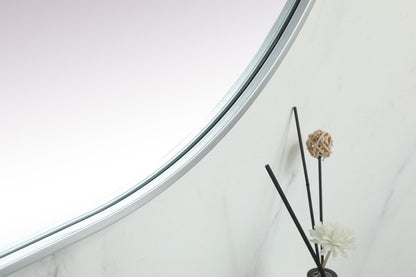 Elegant Furniture & Lighting - Asha Metal Frame Oval Mirror 30x72 Inch in Silver - MR2A3072SIL veiw 7