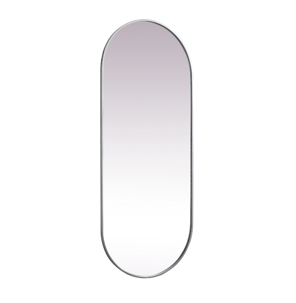 Elegant Furniture & Lighting - Asha Metal Frame Oval Mirror 30x72 Inch in Silver - MR2A3072SIL veiw 8
