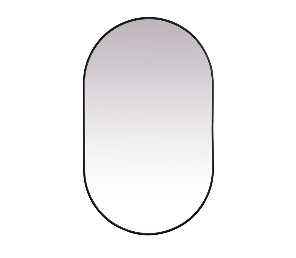 Elegant Furniture & Lighting - Asha Metal Frame Oval Mirror 36x60 Inch in Black - MR2A3660BLK veiw 1
