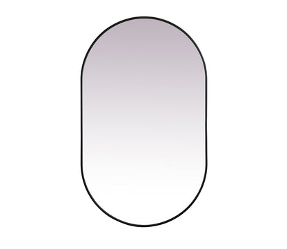 Elegant Furniture & Lighting - Asha Metal Frame Oval Mirror 36x60 Inch in Black - MR2A3660BLK veiw 1