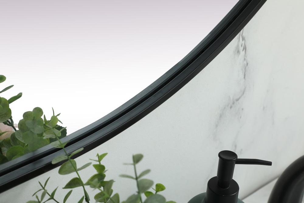 Elegant Furniture & Lighting - Asha Metal Frame Oval Mirror 36x60 Inch in Black - MR2A3660BLK veiw 7